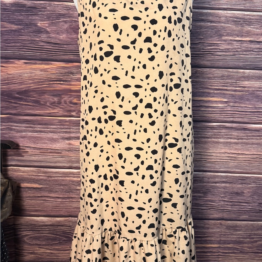 SHEIN Tan and Black Maxi Dress